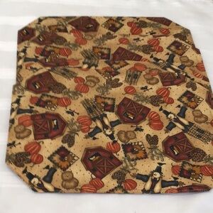4 autumn themed placemats used great condition reversible